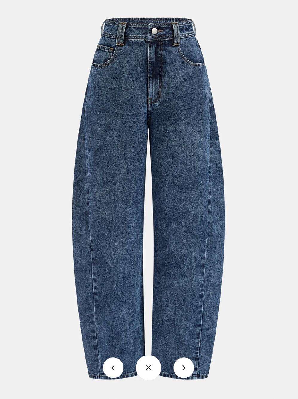 NWT Commense Mid-Waist Curved Leg Barrel Jeans SZ XS